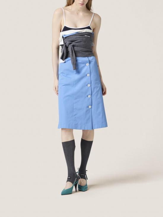  미우미우 디컨스트럭티드 미니 드레스 MF5786SOOO1BMS F0013 AZZURRO - MIU MIU