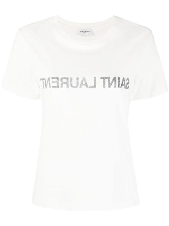 26FW 생로랑 리버스 티셔츠 665234Y37AW 9744 NATUREL NOIR