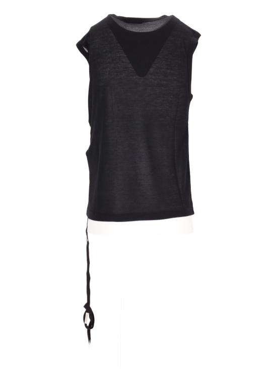 25SS 앤 드뮐미스터 민소매 티셔츠 B0011981FA570 099 BLACK 2510 W KN23 KN055 099 - ANN DEMEULEMEESTER