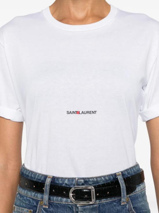 26FW 생로랑 로고 프린팅 티셔츠 460876YB2DQ 9000 BIANCO - SAINT LAURENT