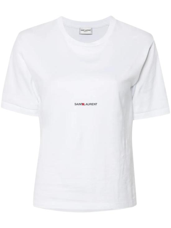 26FW 생로랑 로고 프린팅 티셔츠 460876YB2DQ 9000 BIANCO
