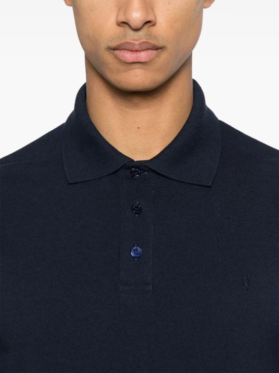  생로랑 카산드라 피케 폴로 셔츠 798944Y37HC 4140 MARINE - SAINT LAURENT