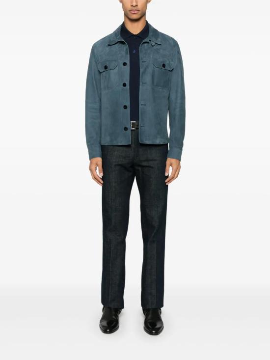  생로랑 카산드라 피케 폴로 셔츠 798944Y37HC 4140 MARINE - SAINT LAURENT