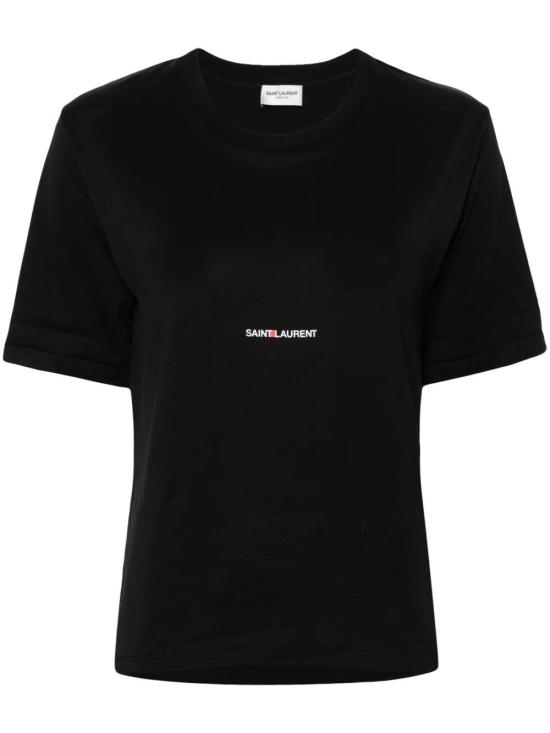 26FW 생로랑 로고 프린팅 티셔츠 460876YB2DQ 1000 NERO