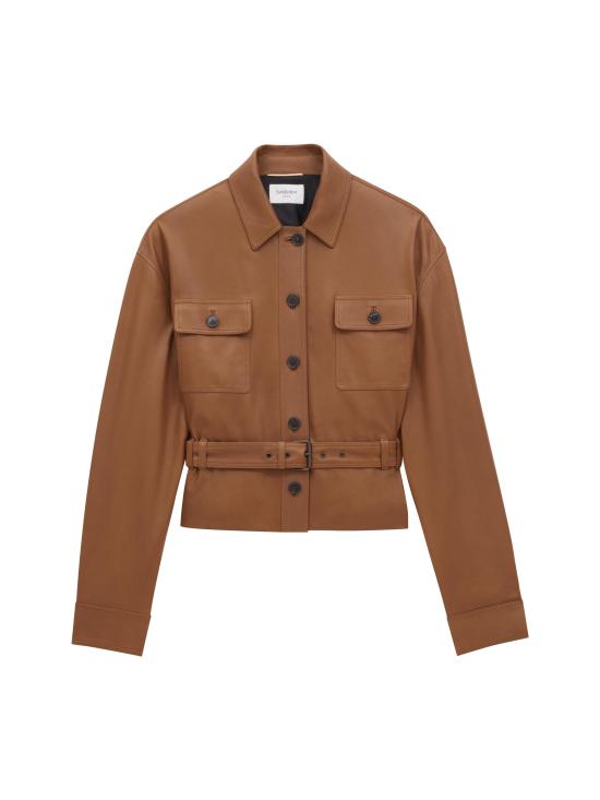 25SS 생로랑 가죽 자켓 815251Y5OA2 2576 MARRON GLACE