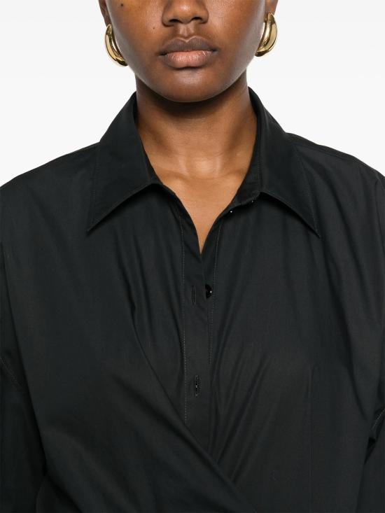 25SS 르메르 스트레이트 칼라 트위스트 셔츠 SH1141LF588 BK995 JET BLACK - LEMAIRE