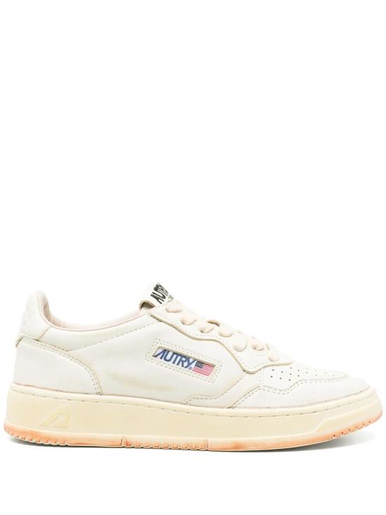 25SS 오트리 슈퍼 빈티지 메달리스트 로우 레더 스니커즈 AVLWGI 01 GOAT SCRUB WHITE