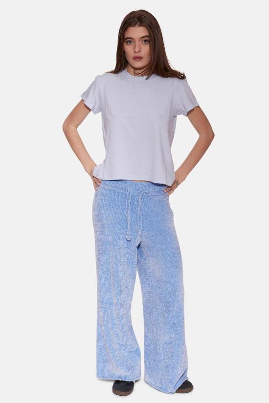  더 타일 클럽 스트레이트 팬츠 타일 클럽 마일리 셰닐 와이드 레그 팬츠 오션 브리즈 - THE TILE CLUB