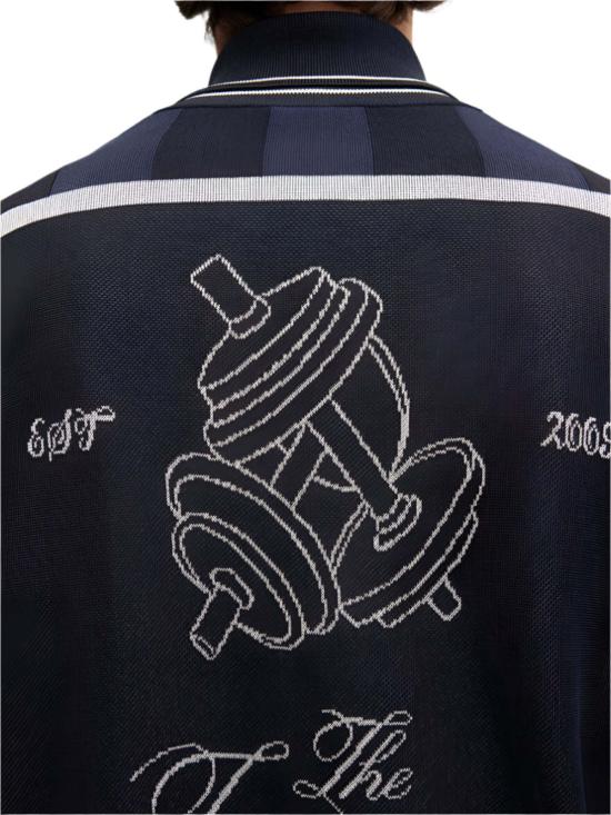  자크뮈스 폴로 티셔츠 자크무스 자카드 폴로 셔츠 다크 네이비 - JACQUEMUS