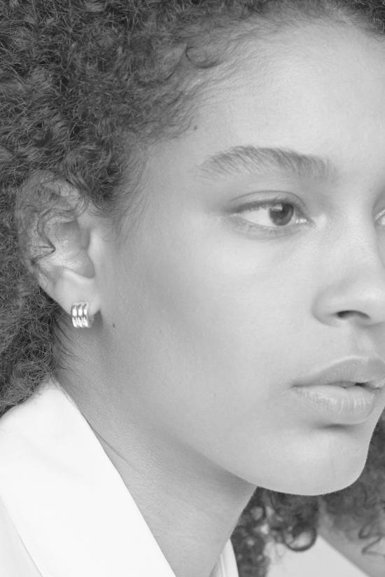  아그메스 이어링 Agmes 미니 트리플 릿지  스털링 실버