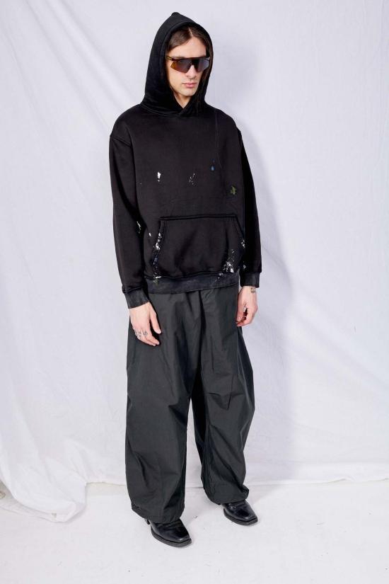  어셈블리 뉴욕 후드 티셔츠 어셈블리 블랙 페인트 후드 티셔츠 - ASSEMBLY NEW YORK