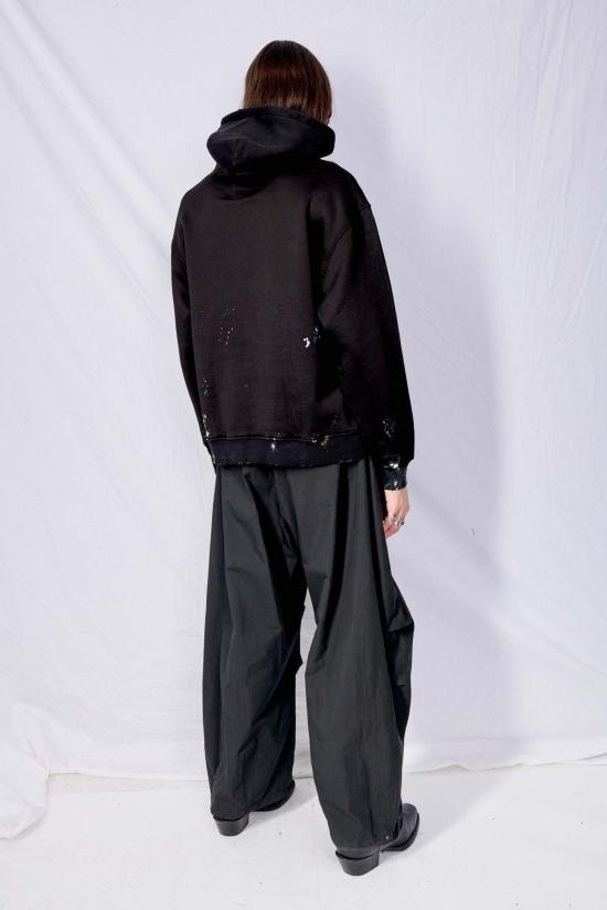  어셈블리 뉴욕 후드 티셔츠 어셈블리 블랙 페인트 후드 티셔츠 - ASSEMBLY NEW YORK