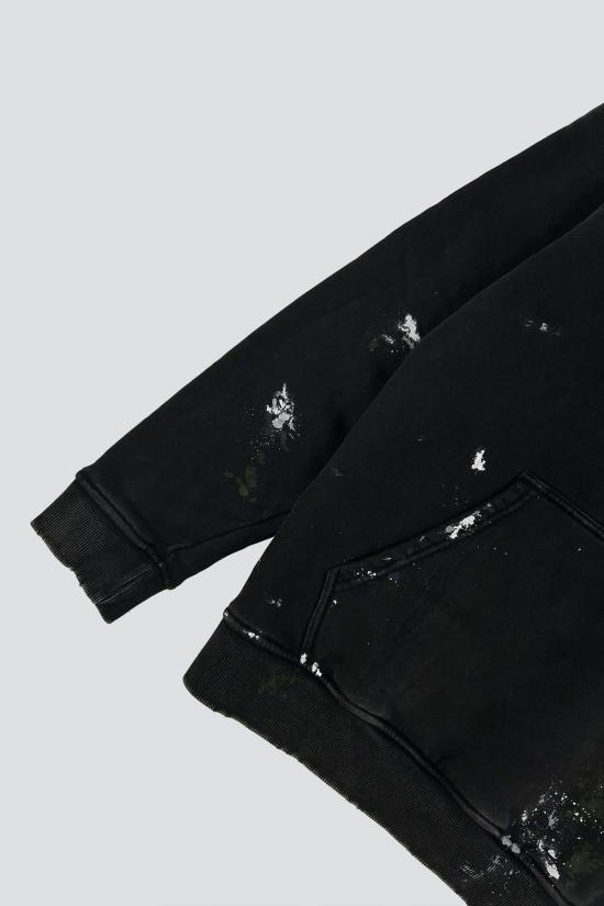  어셈블리 뉴욕 후드 티셔츠 어셈블리 블랙 페인트 후드 티셔츠 - ASSEMBLY NEW YORK