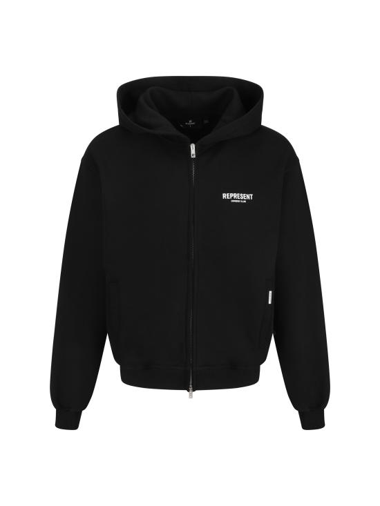 26SS 리프레젠트 후드 티셔츠 OCM41122 BLACK