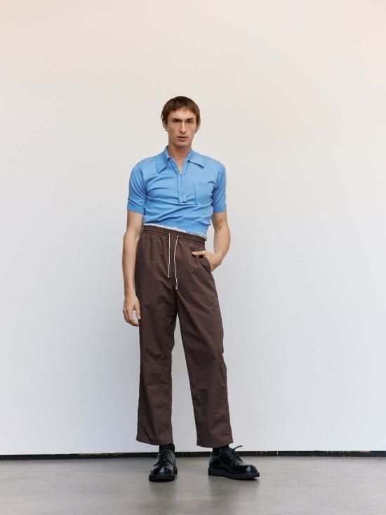  카미엘 포트젠스 트레이닝/조거 팬츠 카미엘 포젠스 나일론 테크 스웨트 팬츠 브라운