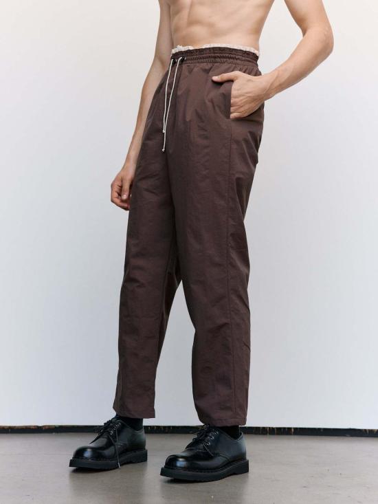  카미엘 포트젠스 트레이닝/조거 팬츠 카미엘 포젠스 나일론 테크 스웨트 팬츠 브라운 - CAMIEL FORTGENS