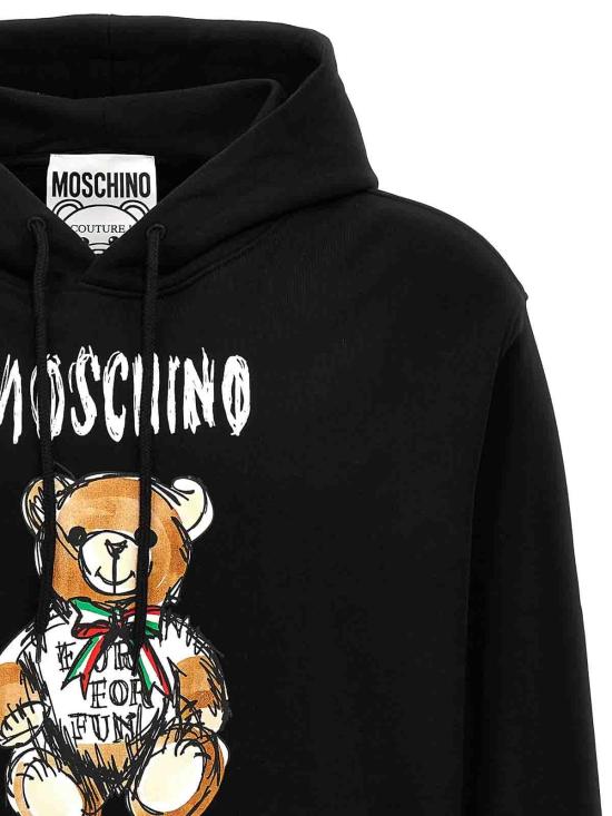 24FW 모스키노 후드 티셔츠 171602281555 Black - MOSCHINO