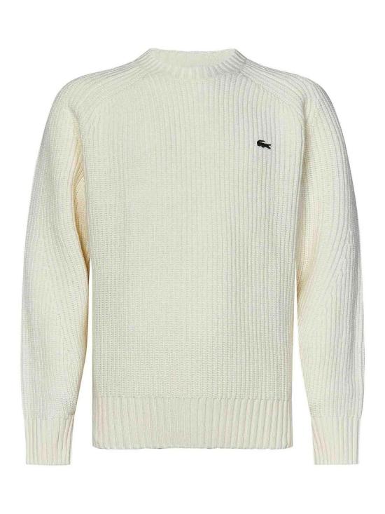 26FW 라코스테 립조직 크루넥 스웨터 AH3142XFJ WHITE