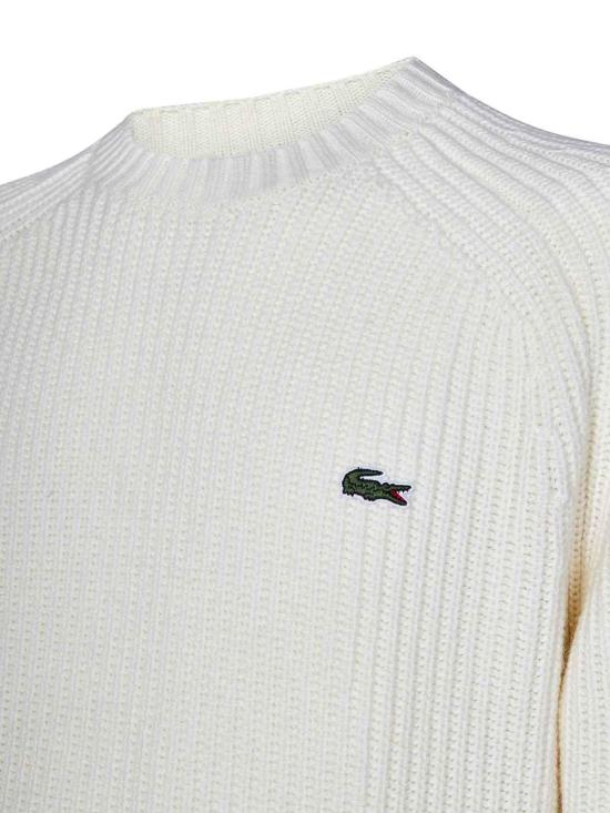 26FW 라코스테 립조직 크루넥 스웨터 AH3142XFJ WHITE - LACOSTE