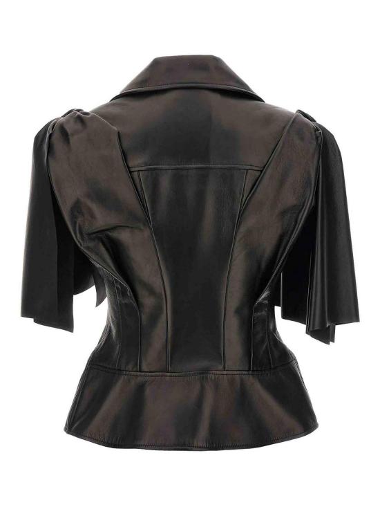 25FW 알렉산더 맥퀸 가죽 자켓 780912Q5ALT1000 Black - ALEXANDER MCQUEEN