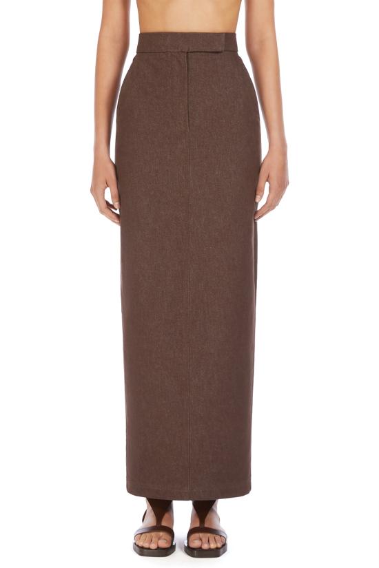 25SS 막스마라 미디 스커트 2511101013600 002 Brown - MAX MARA