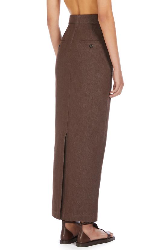 25SS 막스마라 미디 스커트 2511101013600 002 Brown - MAX MARA