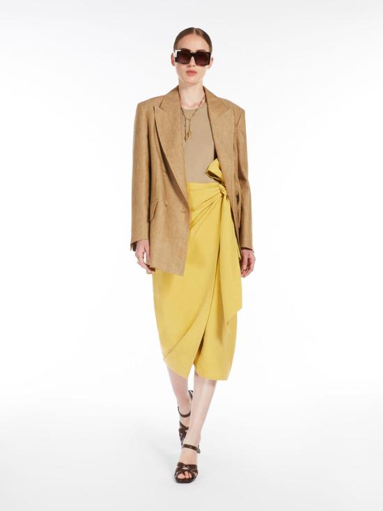 25SS 막스마라 미디 스커트 2511101032600 006 Yellow - MAX MARA