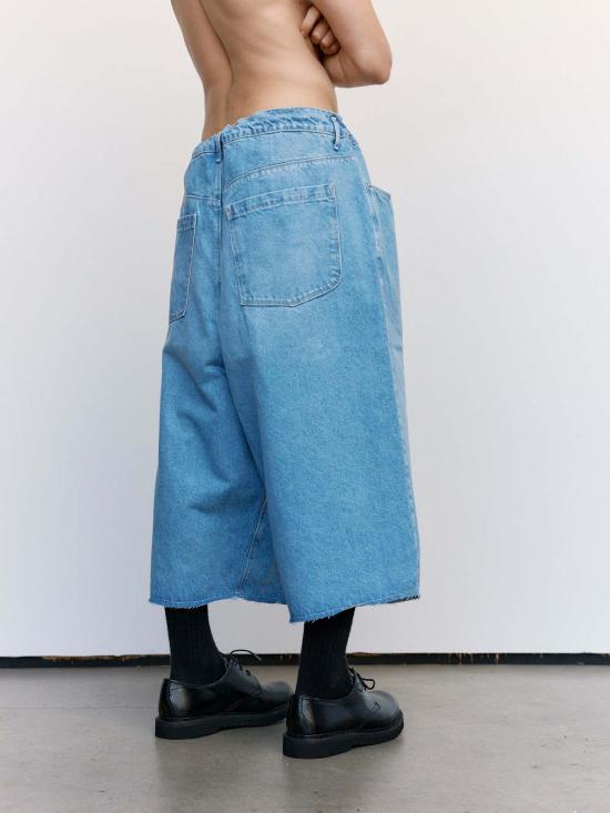  카미엘 포트젠스 데님 팬츠 카미엘 포젠스 빅 쇼츠 라이트 블루 워시드 데님 - CAMIEL FORTGENS