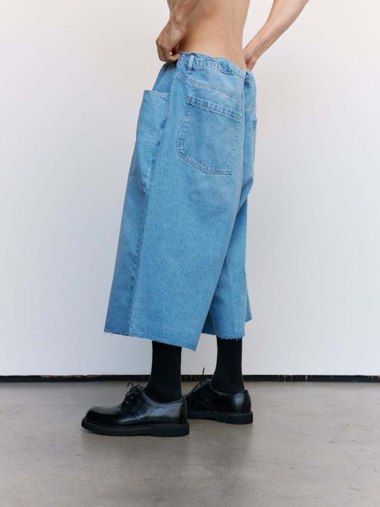  카미엘 포트젠스 데님 팬츠 카미엘 포젠스 빅 쇼츠 라이트 블루 워시드 데님 - CAMIEL FORTGENS