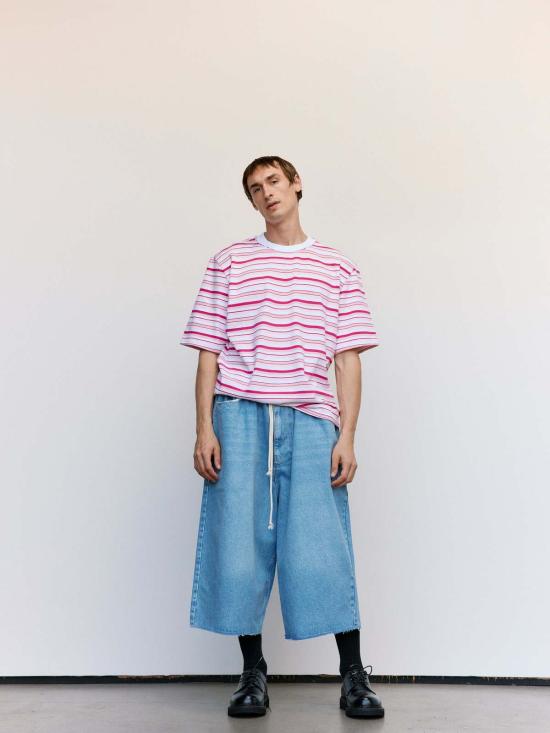  카미엘 포트젠스 데님 팬츠 카미엘 포젠스 빅 쇼츠 라이트 블루 워시드 데님 - CAMIEL FORTGENS