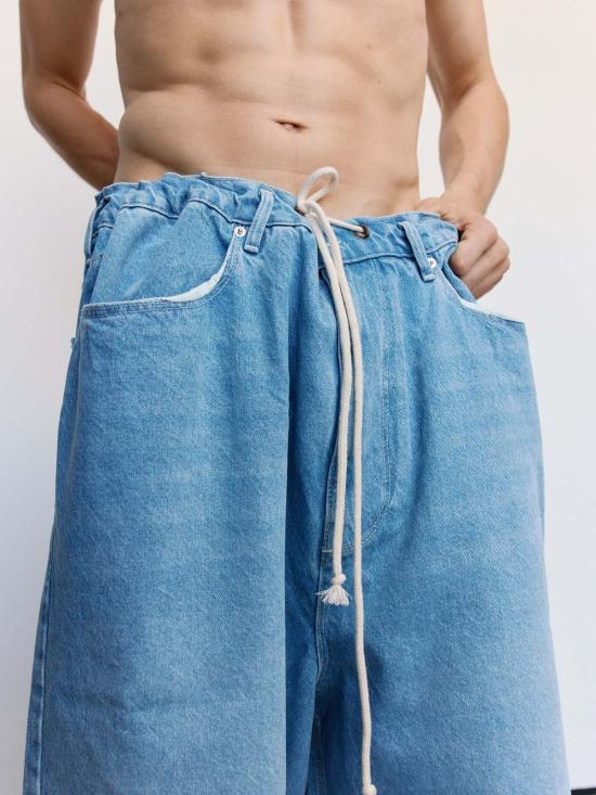  카미엘 포트젠스 데님 팬츠 카미엘 포젠스 빅 쇼츠 라이트 블루 워시드 데님