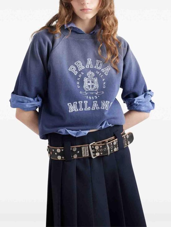  프라다 반팔 티셔츠 135730SOOO16VZF0124 Dark Blue - PRADA