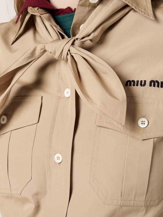  미우미우 셔츠 MK1917SOOO10RGF0241 Light Brown - MIU MIU