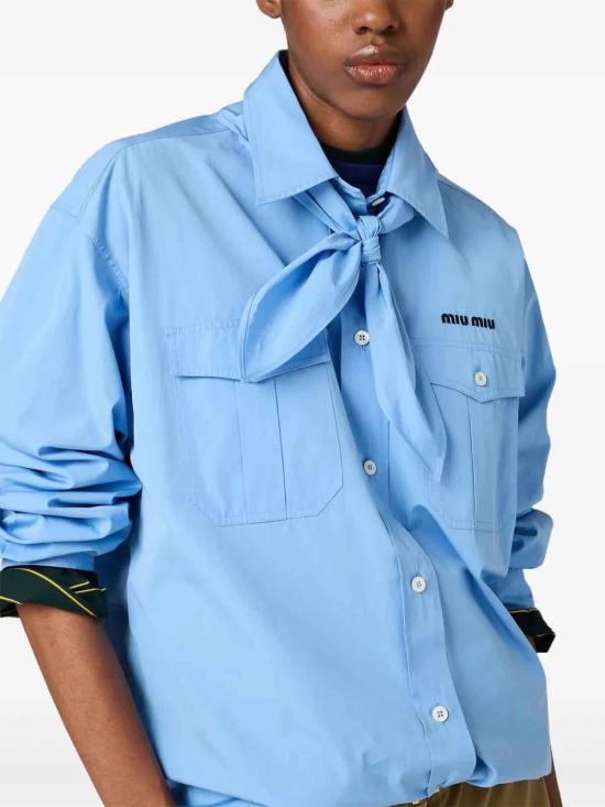  미우미우 셔츠 MK1918SOOO10RGF0013 Light Blue - MIU MIU