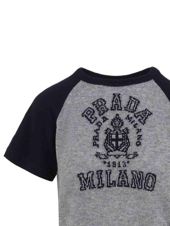  프라다 반팔 티셔츠 P24N2CSOOO16M0F0MZQ Grey - PRADA