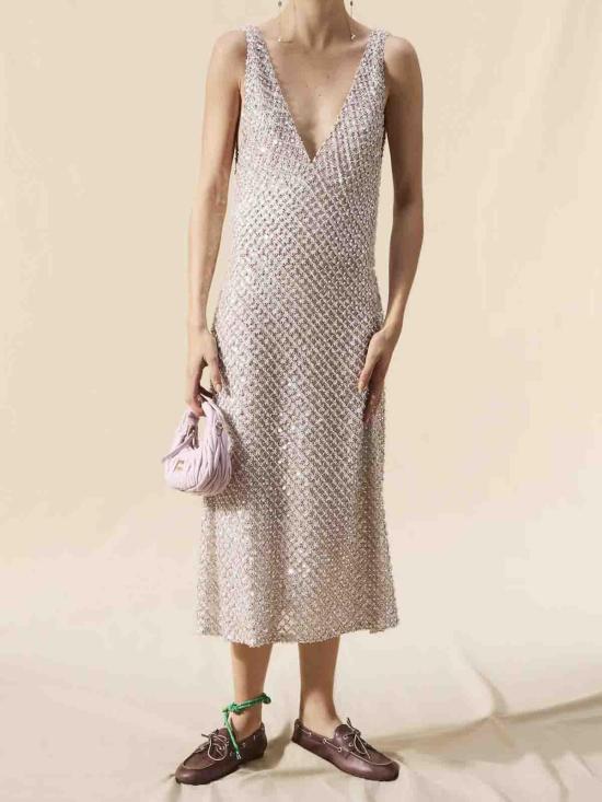 25FW 미우미우 미디 스커트 MF5438SOOO15D6F0118 Silver - MIU MIU