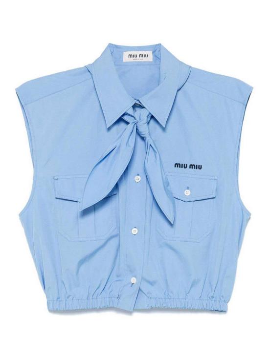  미우미우 블라우스 MK1919SOOO10RGF0013 Light Blue