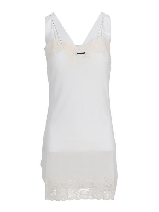  미우미우 민소매 티셔츠 MJA900SOOO16J0F0009 White