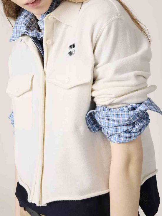  미우미우 블라우스 MMF945SOOO16OGF0009 White - MIU MIU