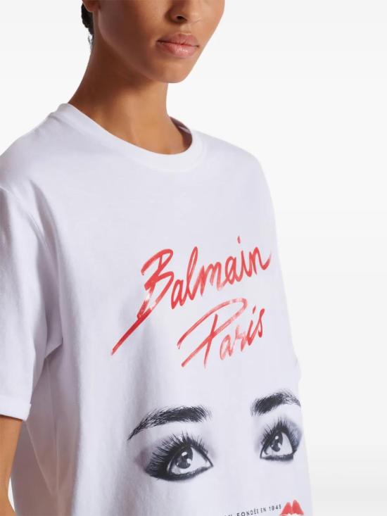 25SS 발망 반팔 티셔츠 EF0EF145GE90 GRR BLANC NOIR ROUGE VIF - BALMAIN