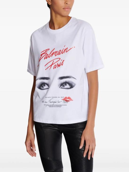 25SS 발망 반팔 티셔츠 EF0EF145GE90 GRR BLANC NOIR ROUGE VIF - BALMAIN