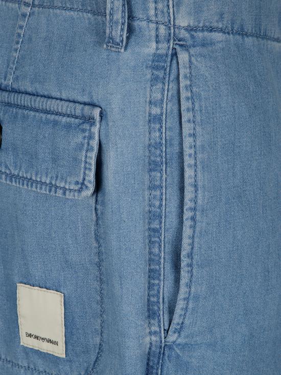 25SS EMPORIO ARMANI SUSTAINABLE 데님 숏팬츠 EM001250 AF13910 MB003 LIGHT BLUE DENIM 094 - EMPORIO ARMANI