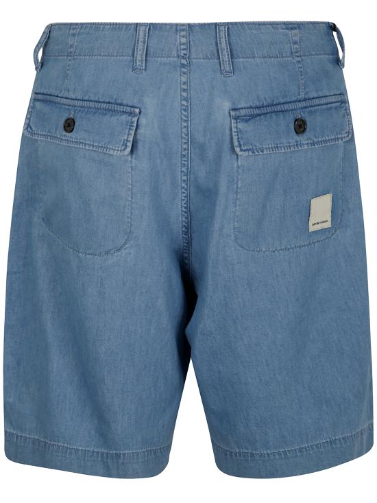 25SS EMPORIO ARMANI SUSTAINABLE 데님 숏팬츠 EM001250 AF13910 MB003 LIGHT BLUE DENIM 094 - EMPORIO ARMANI