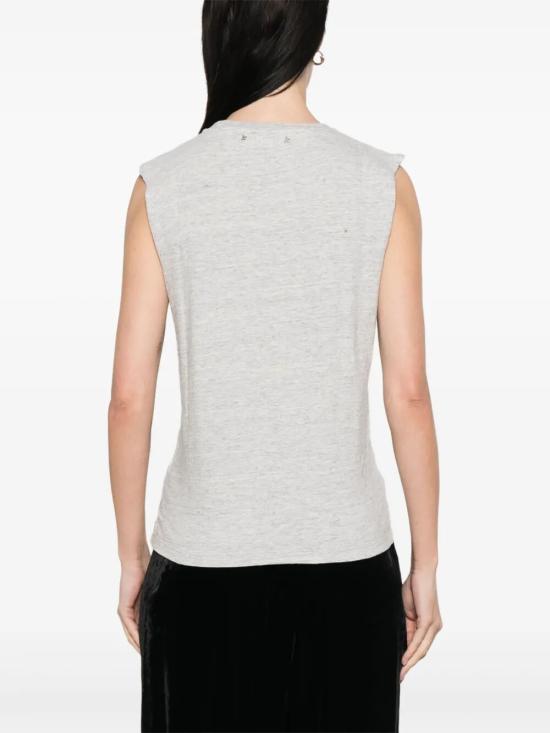 25SS 골든구스 민소매 티셔츠 GWP02187 P001886 60269 60269 GREY MELANGE YELLOW - GOLDEN GOOSE