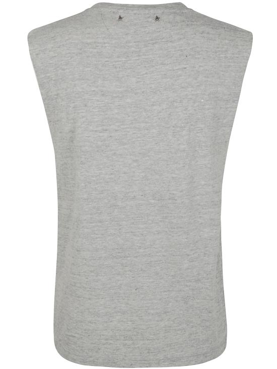 25SS 골든구스 민소매 티셔츠 GWP02187 P001886 60269 60269 GREY MELANGE YELLOW - GOLDEN GOOSE