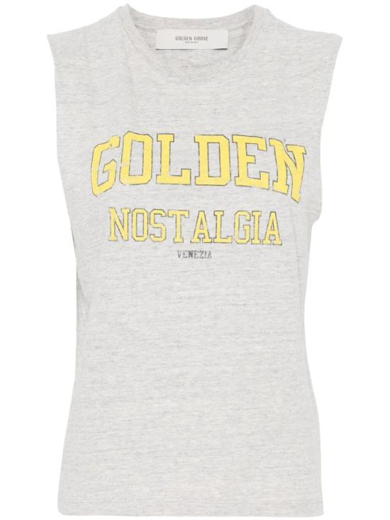 25SS 골든구스 민소매 티셔츠 GWP02187 P001886 60269 60269 GREY MELANGE YELLOW - GOLDEN GOOSE