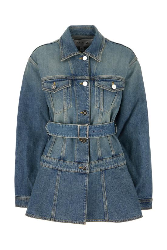 25SS 알라이아 데님 자켓 AA9V0422T536A 525 BLU VINTAGE