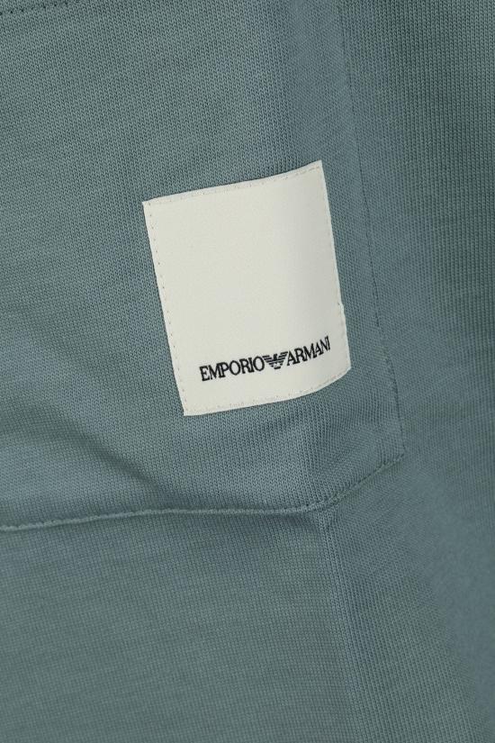 엠포리오 아르마니 / 남성 로고 패치 긴팔 티셔츠 EM000793AF14835 U9170 BLUE BPG - EMPORIO ARMANI