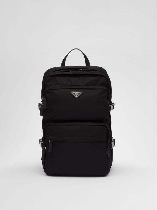 25FW 프라다 삼각로고 리나일론 앤 사피아노 레더 백팩 2VZ1012DMGF0002 BLACK DOM