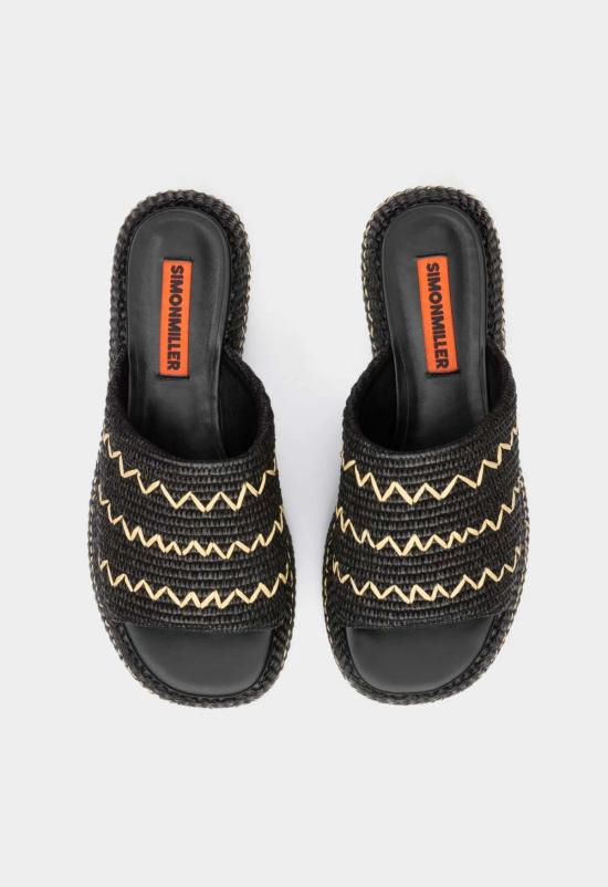  사이먼밀러 뮬/슬리퍼 사이먼 밀러 지그재그 라피아 클라우디 플랫폼 블랙/내추럴